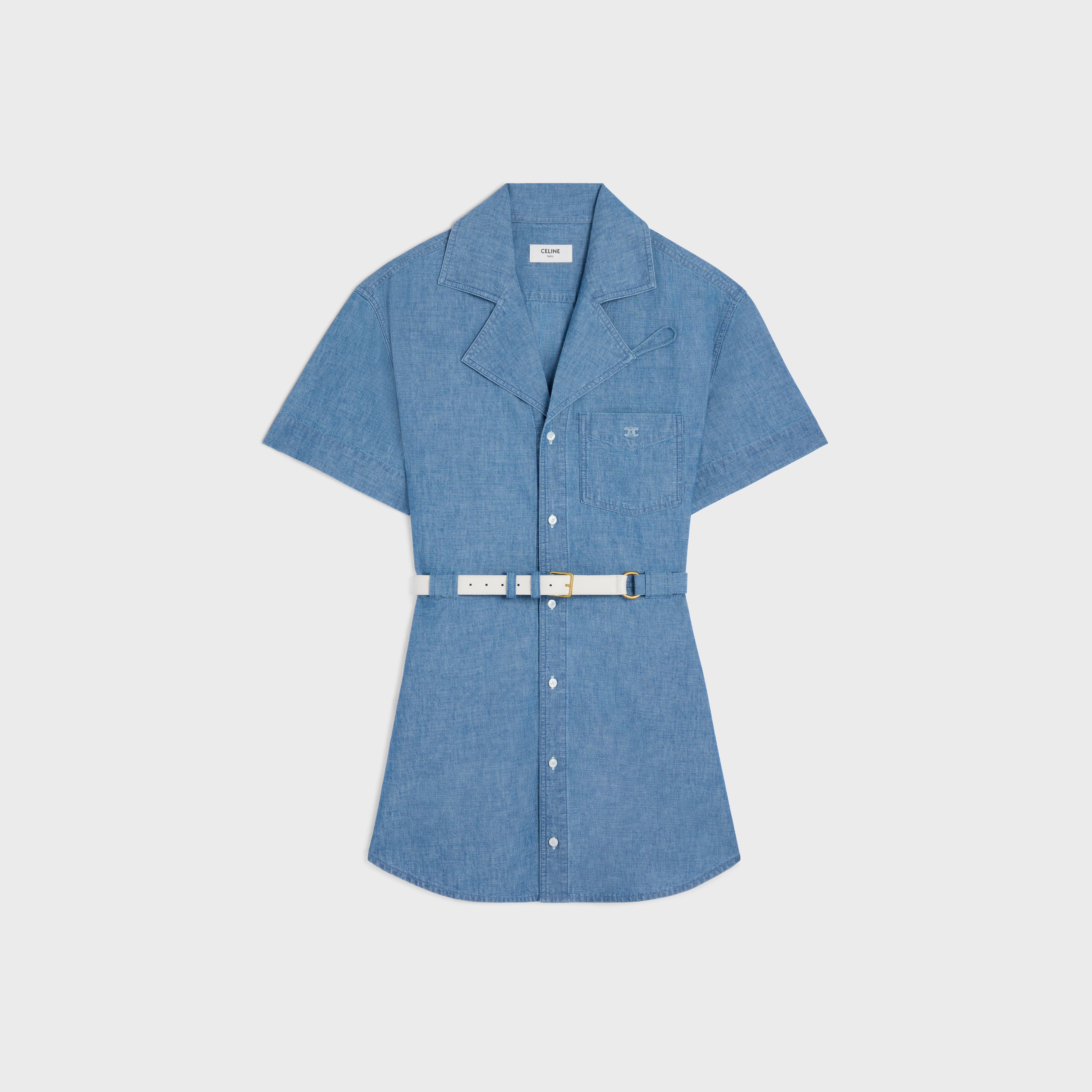 dress IN cotton denim - STONE BIO WASH | CELINE